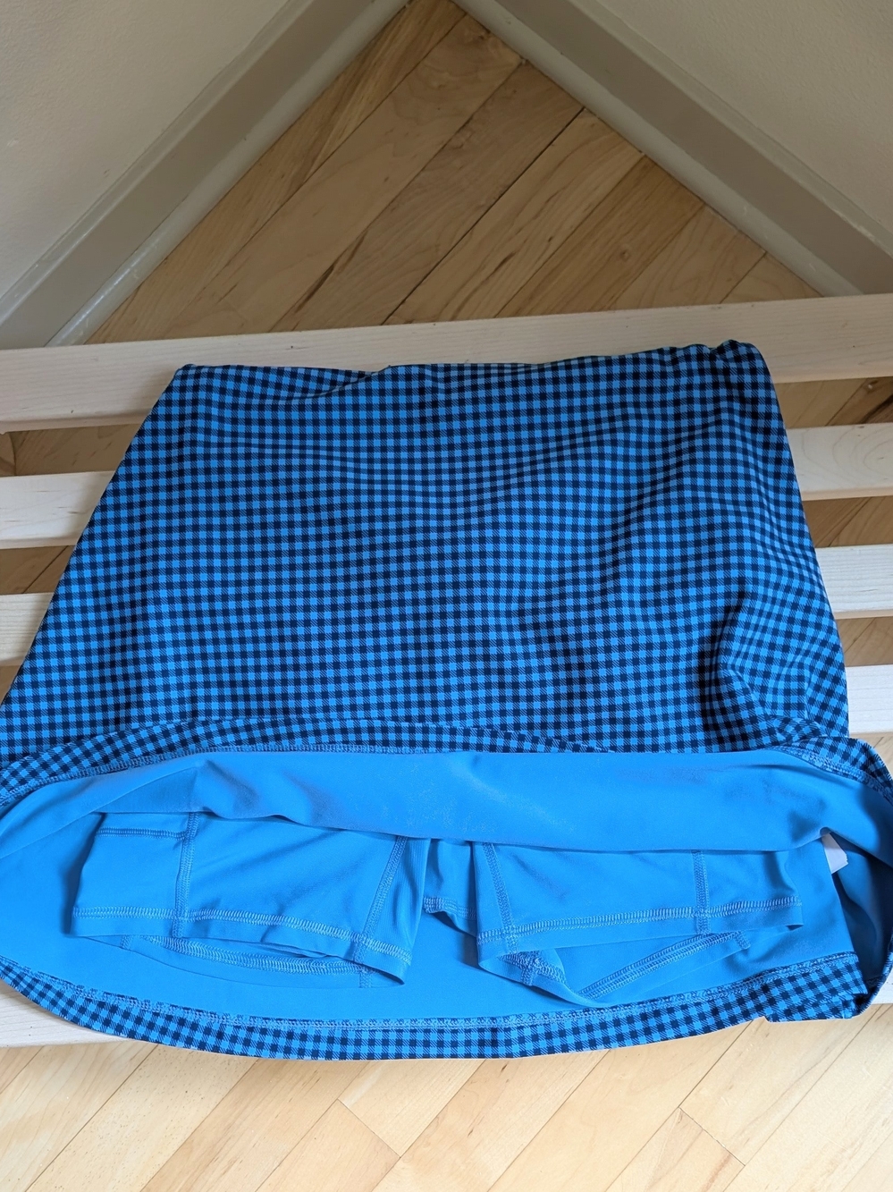 NEW Abercrombie & Fitch YPB SculptLUX Gingham Mini Skort Dress In Blue - XS - Picture 12 of 13